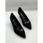 LOUIS VUITTON MONOGRAM PATTERN BLACK PUMPS