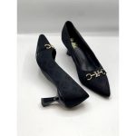 LOUIS VUITTON MONOGRAM PATTERN BLACK PUMPS