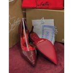 CHRISTIAN LOUBOUTIN MAROON IRIZA RED GILITTERY SOLE