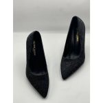 YSL SAINT LAURENT ALL BLACK CRYSTAL PUMPS
